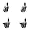 Service Caster 3'' Semi Steel Wheel Swivel 1-1/4'' Expanding Stem Caster Set 2 Brakes, 4PK SCC-EX20S314-SSS-2-PLB-2-114 - alternate 1